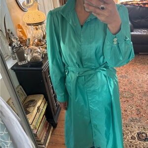 Elegant Teal Belted Coat